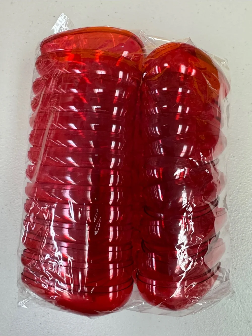 Red Disposable Plastic Plastic fillable hearts - Pack of 14 hearts fill & close